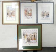 A collection of G.W Birks Limited Editon Northern Art Themed Prints, largest 42 x 40cm(4)