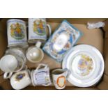 A mixed collection of items to include Royal Commemorative Cups Tankards, Plates & similar