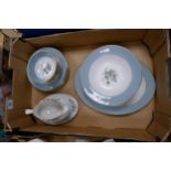 A collection of Royal Doulton Rose Elegance patterned dinner ware to include rimmed bowls, dessert