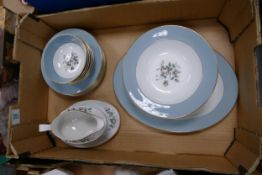 A collection of Royal Doulton Rose Elegance patterned dinner ware to include rimmed bowls, dessert