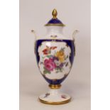 Caverswall Floral & Gilded Twin Handled lidded pot, height 26cm