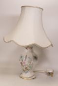 Aynsley Floral Decorated Lamp Base & Shade, height with shade 44cm