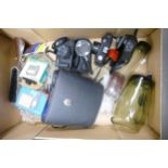 A mixed collection of items to include cased Zenith 10x50 binoculars, Nera 600 camera, Franka NX40