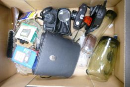 A mixed collection of items to include cased Zenith 10x50 binoculars, Nera 600 camera, Franka NX40