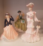 Coalport/Compton and Woodhouse lady figure Lady Alice, Royal Worcester Amelia figure and Royal