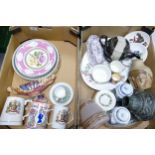 A mixed collection of items to include Decorative wall plates, floral tea ware, studio pottery vases