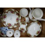 A mixed collection of items to include Royal Albert Old Country Rose Patterned Tea pot, Oval