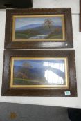 Two oak framed Victorian landscapes. frame size 35cm x 55cm (2)
