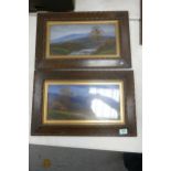 Two oak framed Victorian landscapes. frame size 35cm x 55cm (2)