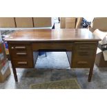 Abbess branded mid century 6 drawer desk 137cm Wide