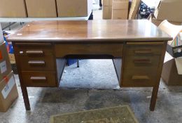 Abbess branded mid century 6 drawer desk 137cm Wide