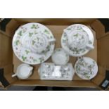 Wedgwood wild strawberry tea and dinner ware to include teapots, dinner plates, salad plates, cups &