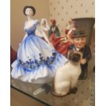 Royal Doulton Cliff cornell toby jug together with Coalport figure Maureen and a small Beswick