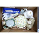 A mixed collection of items to include Royal Worcester Bud Vase, Royal Copenhagen pin dish,