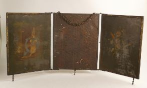 19th Century Triple Folding Travel Dresser / Wall Mirror, central mirror damaged, open length 76cm