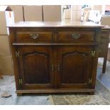 Dark Oak 2 Door 2 drawer side cabinet 99cm Wide