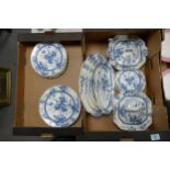 A large Collection of Alfred Meakins Medway patterned Blue & White Dinner ware incliuding oval