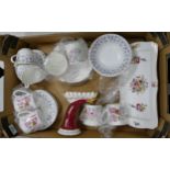 A mixed collection of items to include Wedgwood Meadow Sweat Part Tea Set, Coalport Vase, Royal
