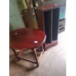 Reproduction mahogany effect CD storage unit together with an ocassional table (2).