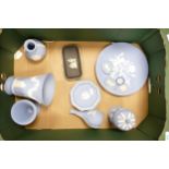 Wedgwood Jasperware vases, pin trays, plate cameo's, tri coloured cameo's etc