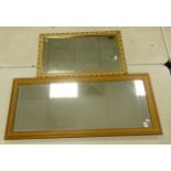 Two framed mirrors. Size of largest 154cm x 52cm