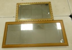 Two framed mirrors. Size of largest 154cm x 52cm
