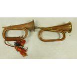 Two Vintage Copper Bugles (2)