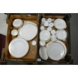 Royal Doulton & Royal Worcester Gold Concorde & Viceroy patterned dinner & tea ware (2 trays)