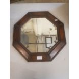 Early 20th century octagonal bevelled edge mirror. dia. 44cm