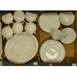 A large collection of Simpsons Old English Patterned Creamware Plates , Platters & handled bowls