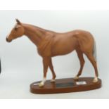 Beswick Connoisseur Racehorse Grundy on wood base 2558