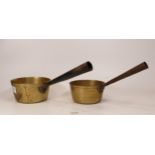 Two Heavy Vintage Brass Pans