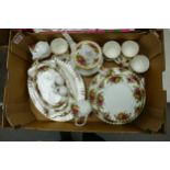 Royal Albert Old Country Rose Patterned Tea & Dinner Ware , mostly seconds with wear to gilding