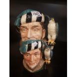 Royal Doulton Large & Small seconds characters jugs of The Falconer D6533 & D6540(2)