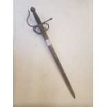 Continental Cut and Thrust/side sword with swept hilt, 71cm in total length.