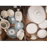 A collection of Royal Doulton tea and dinnerware in the Platinum Concord and Rose Elegans