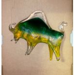 Italian art glass figure of a bull (17cm height)