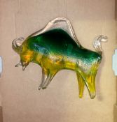 Italian art glass figure of a bull (17cm height)
