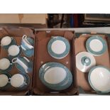 Royal Doulton Cascade pattern dinner ware items to include Lidded tureen, oval platters, gray boat,