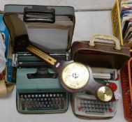 Two Manual Vintage Typewriters & Wooden Barometer (3)