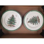 Spode Christmas tree pattern dinner plates x 8