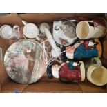 A mixed collection of ceramic items to include Royal Albert Old Country Roses Telephone, Crown Devon
