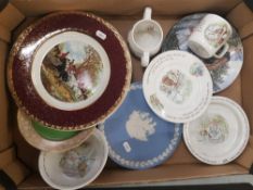 A mixed collection of ceramic items to include Wedgwood beatrix Potter nursery ware items,