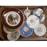 A mixed collection of ceramic items to include Wedgwood beatrix Potter nursery ware items,