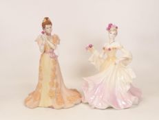 Boxed Coalport Lady Figures , limited edition Enchanted Rose & matt Misummer Dream(2)