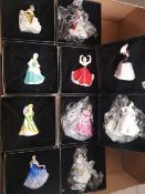Collection of Miniature Royal Doulton Lady Figures, all boxed.