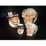 Royal Doulton Large & Small seconds characters jugs of Lawyer D6498 & D6504 together with Royal
