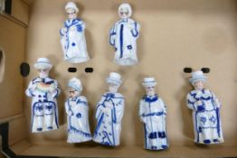 A collection of 19th Century German Pottery Nodding figures, tallest 16.5cm(7)