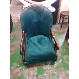 Victorian tub chair with velvet upholstery