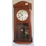 1930s Oak cased Vedette 8 day Clock with pendulum and key